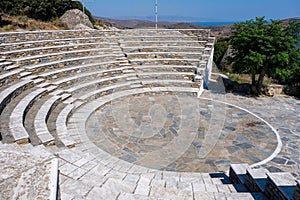 A stone-built amphitheater situated in Volax, Tinos, Greece