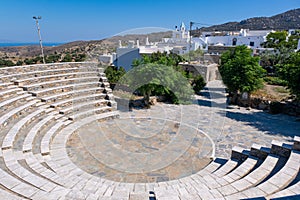 A stone-built amphitheater situated in Volax, Tinos, Greece