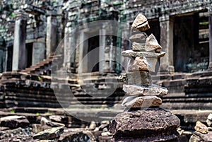 Stone Cairn In Cambodia Temple