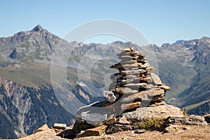Stone Cairn in the Mountains