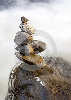 Stone Cairn River Blur