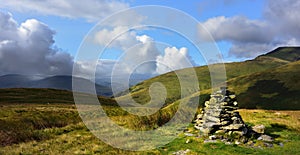 Stone cairn on Souther Fell