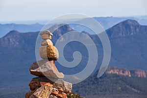 Stone cairn on top of Mount William, Grampians