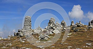 Stone cairns near Pizol