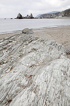 Stone on Carro Beach; Galicia photo