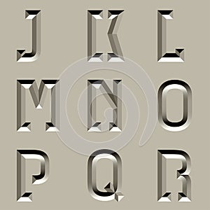 Stone carved alphabet font - part 2