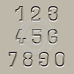 Stone carved font numbers