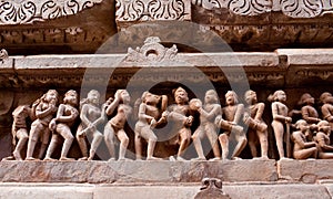 Stone carved in Khajuraho photo