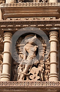 Stone carved Nandi Sculpture on Vamana Temple. Khajuraho photo