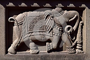 Stone carved ornate elephant