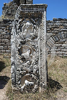 A stone carved relief at Aphrodisias in Turkey.