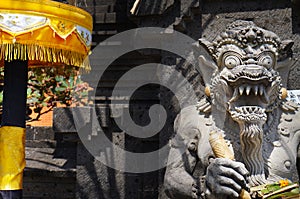 Stone carved statue of Barong  in Bali