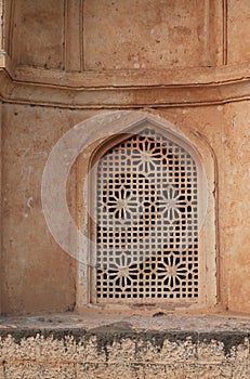 Stone carved window of a Bahmani Tomb at Dusk, Bidar, India