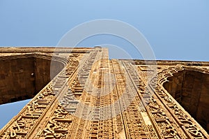 Stone carving in ancient Mosque, Ajmer, Rajasthan