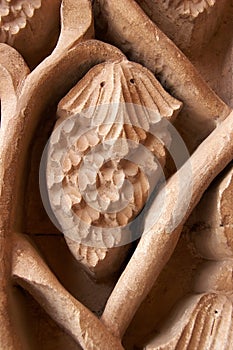 Stone carving close-up on Ishak Pasha Palace, Turkey