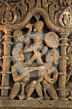 Stone carving at Sun Temple, Modhera