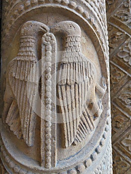 Stone Carving of two Eagle like looking birds