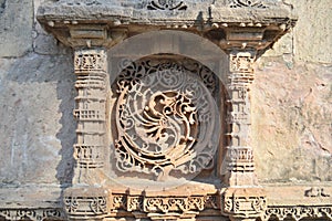 Stone carving on Window design at Adalaj Step Well