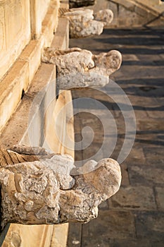 Stone carvings at the Hall of Prayer for Good Harvests in Tiantan Park, Beijing, China.