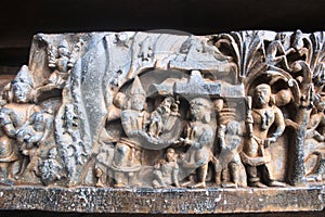Stone carvings of hoyasala temples photo