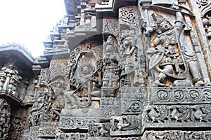 Stone carvings of hoyasala temples photo