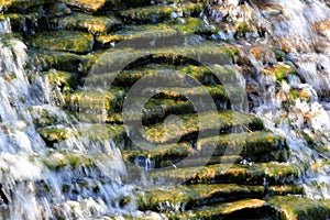 Stone cascade with flowing water