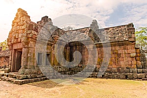 Stone castle in Prasat Hin Phanom rung Historical Park, Thailand