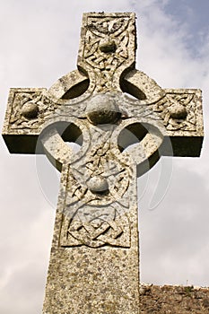 A Stone Celtic Cross with a Knotwork pattern  Isle of Skye  scotland