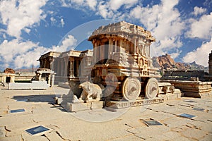 Stone chariot in Hampi. India