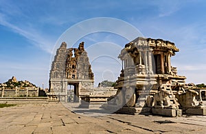 Stone Chariot and Ruined Tower - Vittala Temple Hampi