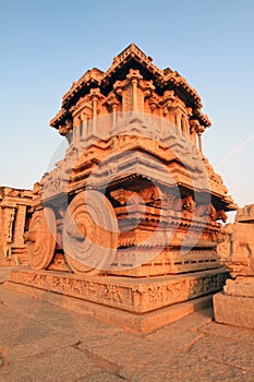 The stone chariot at the Vittala temple, Hampi