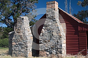 Stone chimneys on Westermans Homestead in Naas Valley Namadgi National Park