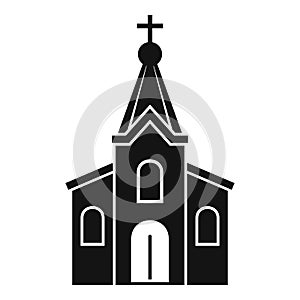 Stone church icon, simple style