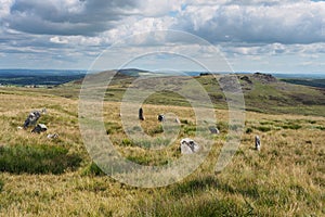 Stone circle of Bed Arthur, the grave of Arthur, Carn Bica, Pembrokeshire, Wales photo