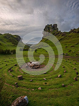 Stone circle for belief, fantasy, romantic, fairy in Skye,Scotland