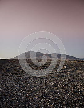 Stone circle in los ajaches and montana roja