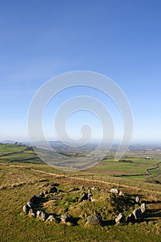 Stone circle at Loughcrew Cairn T, Ireland