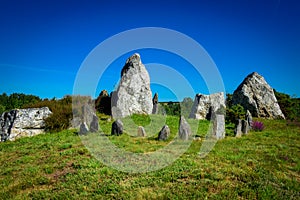 Stone circle of the megalithic site of the Lande of Cojoux