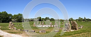 Stone circle panorama milton keynes uk