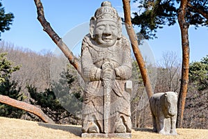 Stone civil official at the Korean royal tomb