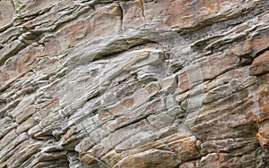 Stone Cliff Backround With Rocks and Strata