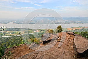 Stone cliff view point of Mekhong river