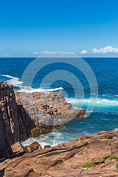 Stone Cliffs at Coast of Boat Harbour Whale Watch Lookout, New South Wales, Australia