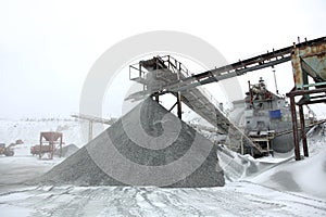 Stone and coal warehouse, quarry stones for construction