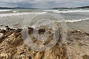 Stone coast on Adriatic sea.