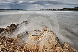 Stone coast on Adriatic sea.