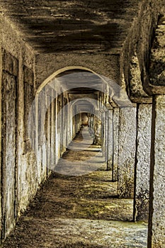 Stone colonnade at Sanctuary of Our Lady of Cape Espichel