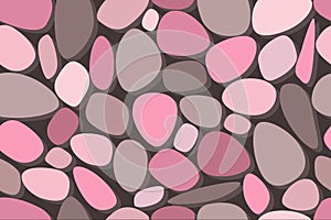 Stone Colorful pebble seamless pattern. Colorful stone in pink colors. Vector illustration