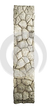 Stone column isolated on white background.