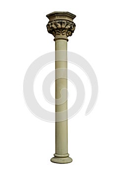 Stone column on a white background, isolated